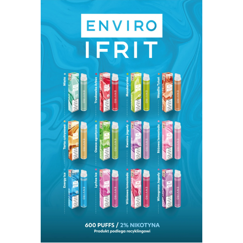 E-papieros jednorazowy ENVIRO IFRIT 20mg E-papieros jednorazowy ENVIRO IFRIT 20mg
